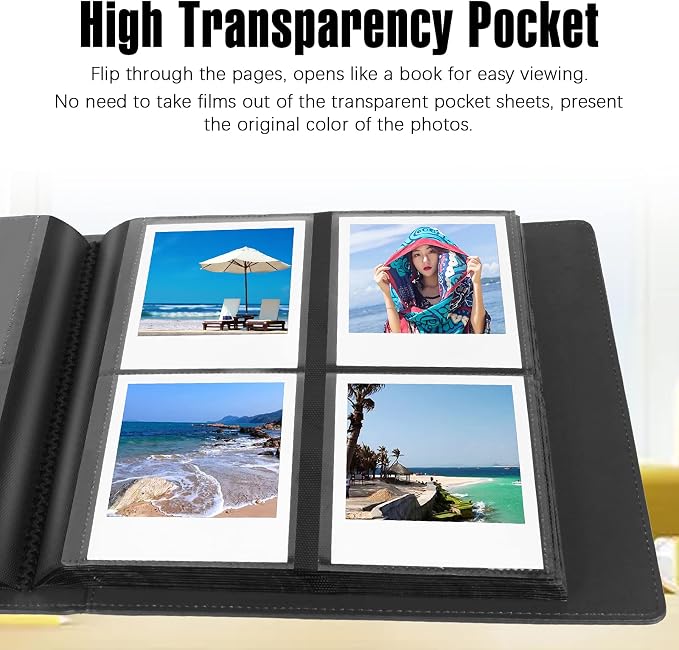 256 Pockets Photo Album for Instax Wide & Polaroid 600/i-Type Photos, Brown | Fits 3.5 x 4.25 inch Photos & Fujifilm Instax Wide & SX-70, Acid-Free Pages, PU Leather Cover, Front Window, Side-Loading - Image 4