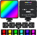 LOUERN RGB Light w Softbox,65LEDs Video Light w CRI95+,0–359° Hue,2500K–9000K,20 Scene Modes, Fast USB-C Rechargeable On-Camera Light w 3 Cold Shoe Mounts for Vlogging,Photography,Selfie,Recording by Louern