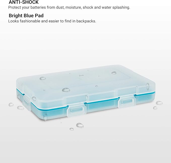 JJC 9V Battery Case for 4x 9V,Water-Resistant & Shockproof, 9V Battery Storage Organizer Carrying Case, PP Shell Ultra-Slim Easy to Carry | 9V Battery Storage Organizer Carrying Case, PP Shell Ultra-Slim Easy to Carry, Thickened Locking System - Image 2