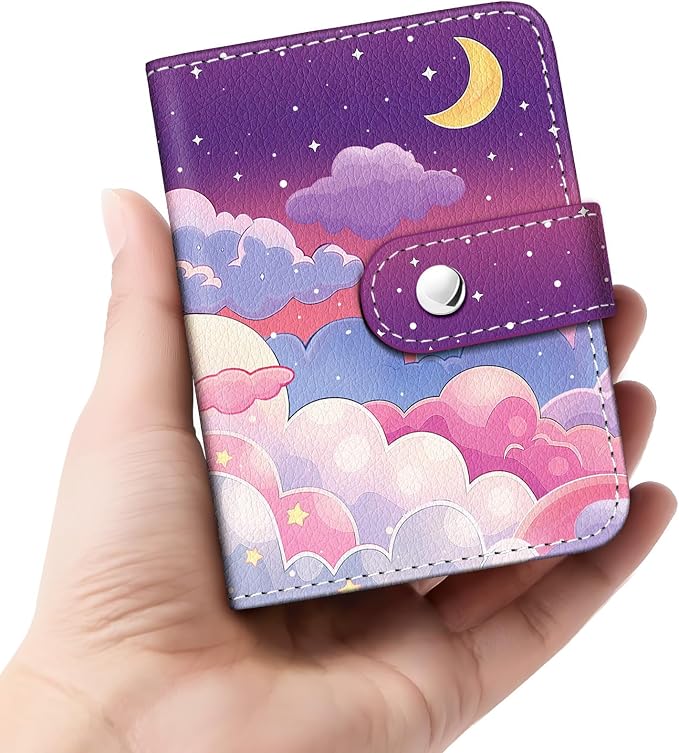 Night Sky Moon Small Photos Album for 2x3 Inch Films, 56 Pockets | Mini Cute Picture Book, Wallet Size, for Polaroid Fujifilm Instax Mini Instant Camera Printer, Kpop Photocard Binder Holders by Lebrocoli