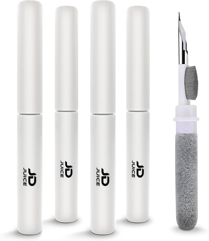 4 Pack - Earbuds Cleaning Kit Earbud Cleaning Kit - Phone Cleaning Kit in-Ear Headphones Cleaning Pen Tool, Portable 3-in-1 Laptop Cleaning Kit Electronic Cleaner with a Sponge, Metal Pen Tip by JD+Juice