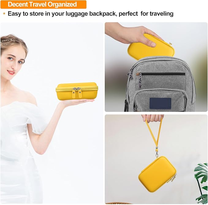 Elonbo Carrying Case for KODAK Mini 2 Retro 2x3 Portable Photo Printer | Bluetooth Smartphone Instant Color Printer Hard Travel Protective Bag, Mesh Pocket fits Cartridge Photo Paper Sheets, Yellow - Image 8