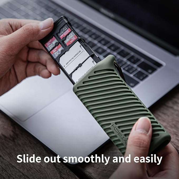 PGYTECH SD Card Reader USB 3.1 Micro SD 4.0 Card Case, Memory Card Reader | CreateMate High-Speed Type-C 2-in-1 SDTF/Nano Card Reader for Camera/Phone/Drone/Action Camera, Plug & Play(Green, for SD/TF) - Image 5