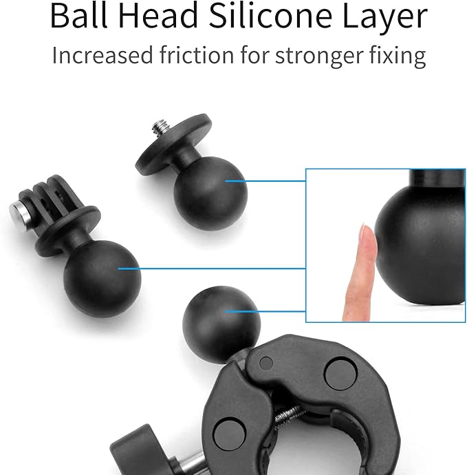 SOONSUN Super Clamp Mount with Dual 360° Ball Heads & Phone Holder, Heavy-Duty Camera Clamp Mount for GoPro Hero 13 12 11 10 9, Insta360, DJI Osmo, DSLR, Smartphones & Action Cameras - Image 4