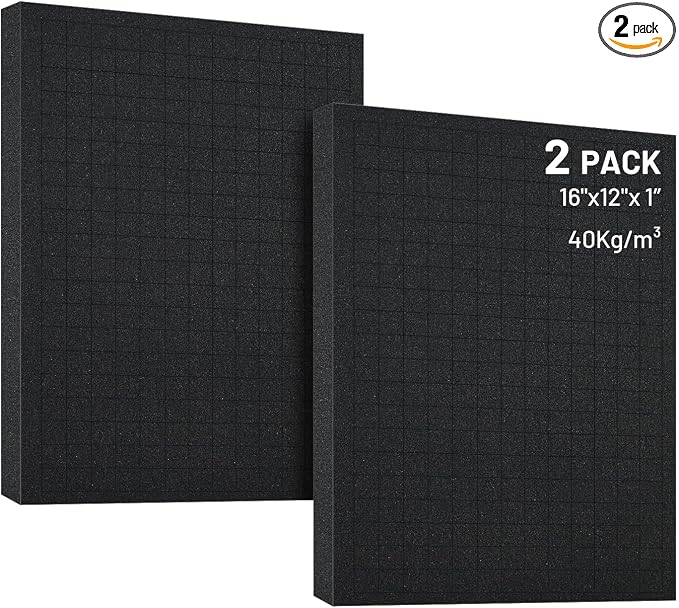 2 PCS 16x12x1 Inch Pick and Pluck Foam Inserts for Cases - Professional-Grade Tool, Game Box & Drawer Organizer by Unknown