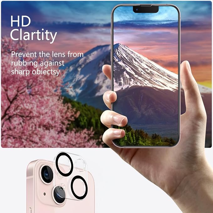 3 Pack Privacy Screen Protector for iPhone 13 +3 Pack Camera Lens Protector with Tempered Glass,Sensitive Touch and Screen Protection - Image 8