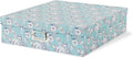 Soul & Lane - Floral Photo Storage Box, 14.8x13x3.7 In, Blue Cottage | Large Scrapbook Keepsake Memory Organizer with Lid, Decorative Cardboard Storage for Photos, Letters, Albums and Papers by SoulLane