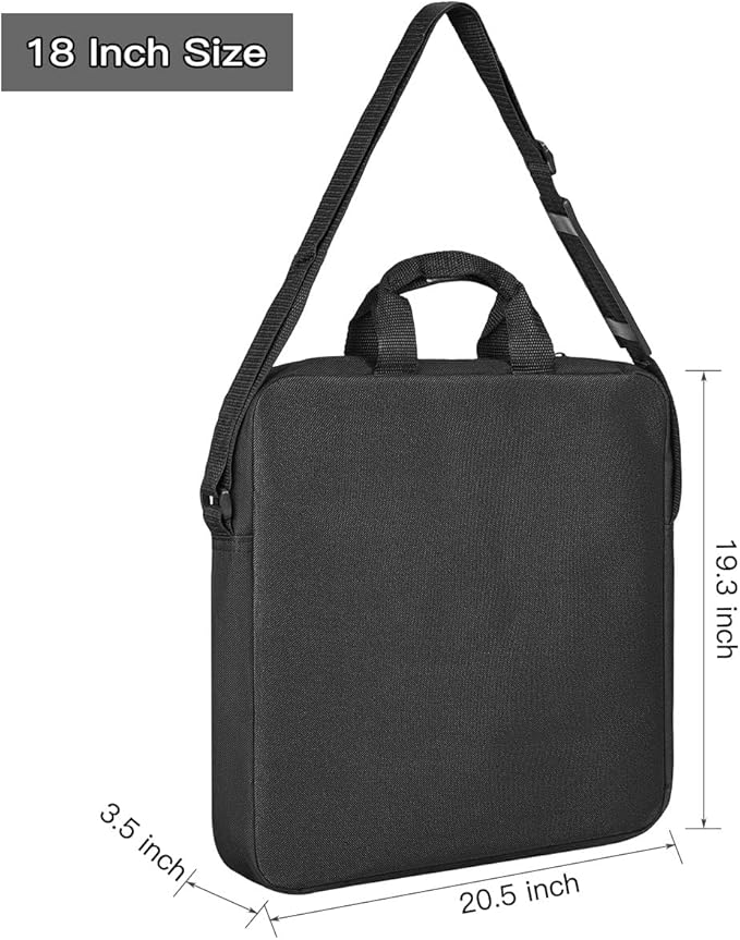 18" Ring Light Photography Carrying Bag, Tripod Stand Protective Case/18 19 Inche Circle Round LED Carrying Case for Neewer EYONMÉ UBeesize Selfie Ring Light-Black - Image 2
