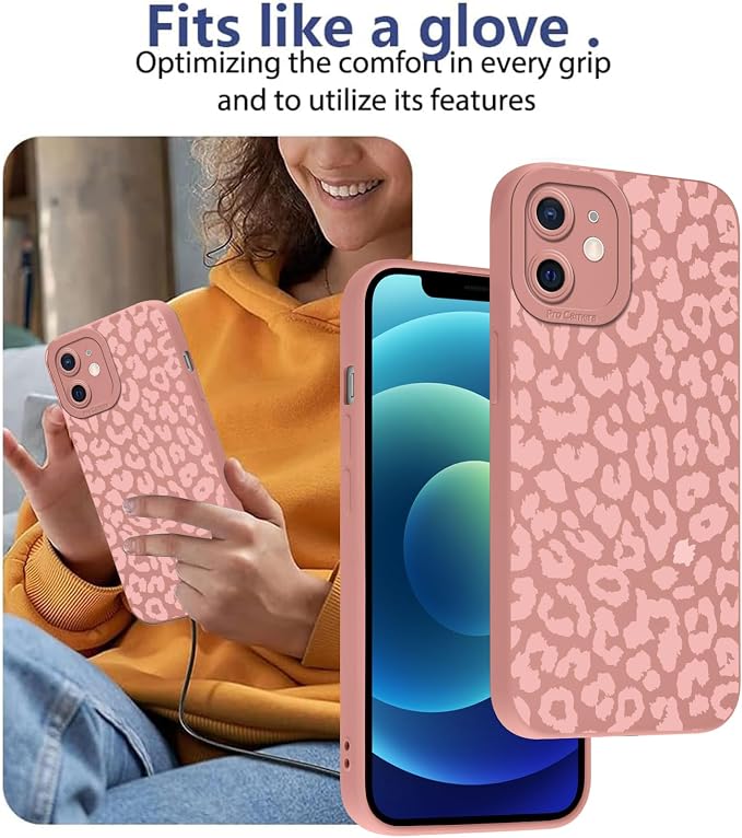 Cute Pink Cheetah Print Phone Case for iPhone 12 Mini 5.4" | Aesthetic Leopard Pattern Design Cover Full Camera Lens Protective Shockproof Soft Slim TPU Funda for Women Girls - Image 7