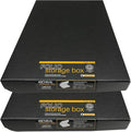 Lineco Clamshell Archival Storage Box, 13.5x19.5x1.75 In, Black, Pack of 2 | Acid-Free with Metal Edge Boxboard, Organize and Store Photos Documents Cards Negatives Magazine Prints Family Records DIY by Lineco