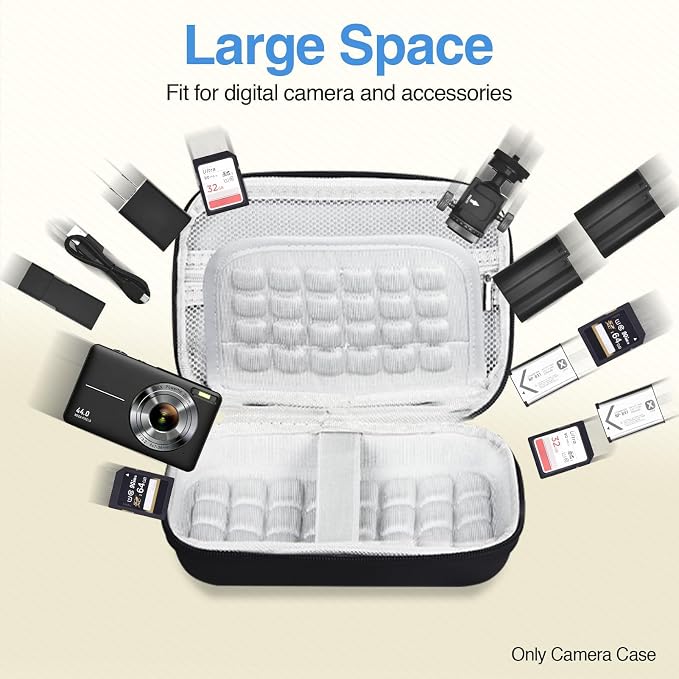 EMART Black Digital Camera Case Small Camera Bag Fit Camera Size<6"x4"x0.9" | Camp Snap Camera Case with Anti-Shock Bubble for KODAK PIXPRO FZ55/CAMKORY/Lecran, Perfect for Travel, Daily Use (Case Only) - Image 6