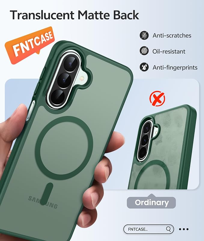 FNTCASE for Galaxy A27 5G Phone Case, Fit for Magsafe, Screen Protector | Translucent Matte, 14FT Military Grade Drop Protection, Slim Shockproof Protective, for Samsung A 27 4G Cover, Green - Image 7
