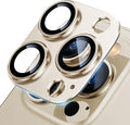 UniqueMe for iPhone 13 Pro/iPhone 13 Pro Max Camera Lens Protector - Gold | Strong Drop Protection, Not Easy to Fall-off, Metal Ring, Tempered Glass, Rear Camera Screen Cover by UniqueMe