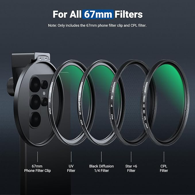 NEEWER 67mm Phone CPL Filter with Cold Shoe Clip, HD Circular Polarizer Lens Filter Accessories with Adjustable Polarization, Compatible with Android Samsung S26 Ultra iPhone 17 Pro Max & More, FL-113 - Image 7