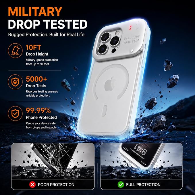 tesha Selfie Light Case for iPhone 16 Pro Max, MagSafe, Camera Detector | 2-Level LED Brightness, IR Hidden Camera Scanner, Drop Protection, Rechargeable Light Up Cover, No APP Needed for Video Vlog - Image 5