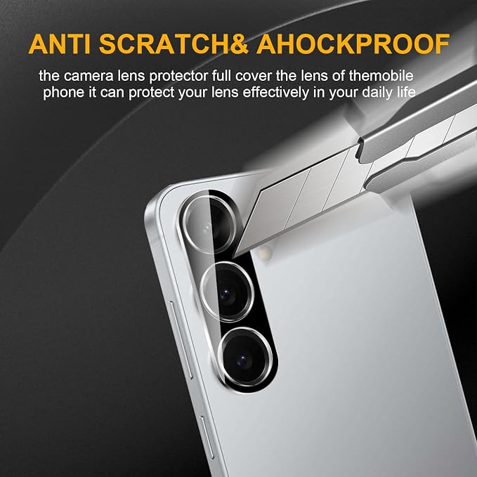 3 Pack Camera Lens Protector for Samsung Galaxy S25 Plus | Tempered Glass,Anti-Fingerprint,9H Hardness,Scratch Resistant,Easy to Install,Bubble Free,HD Clarity - Image 4