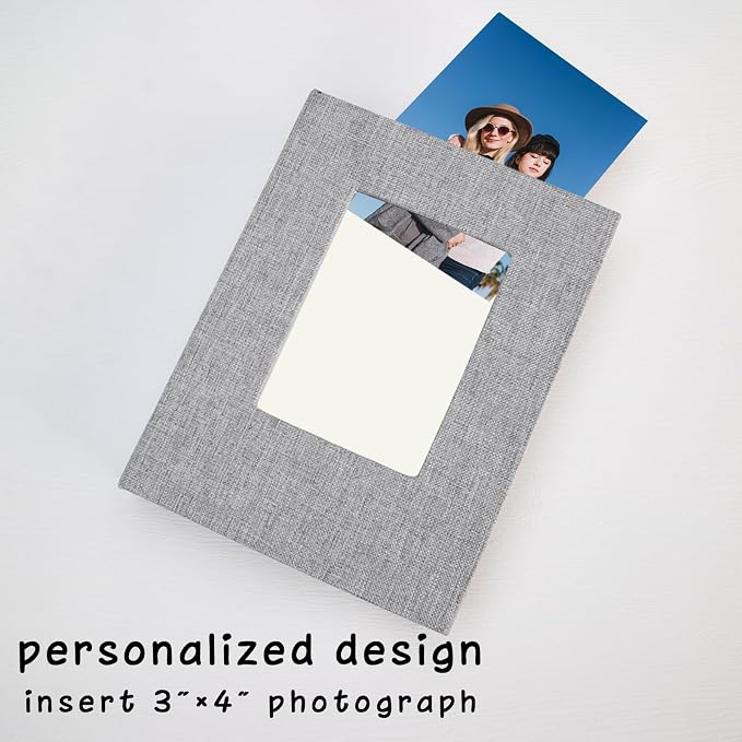 Small Photo Album 5x7, Pack of 2 Linen Picture Book, Each Mini 26-Page Album Holds 52 Photos, Art Presentation Folder for Postcards & Picture Storage - Image 2
