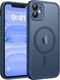 FNTCASE for iPhone 11 Phone Case, Fit for Magsafe, Full Camera Protection | Translucent Matte Back, Strong Magnetic Charging,14FT Military Grade Drop-proof, Anti Slip, Blue by FNTCASE