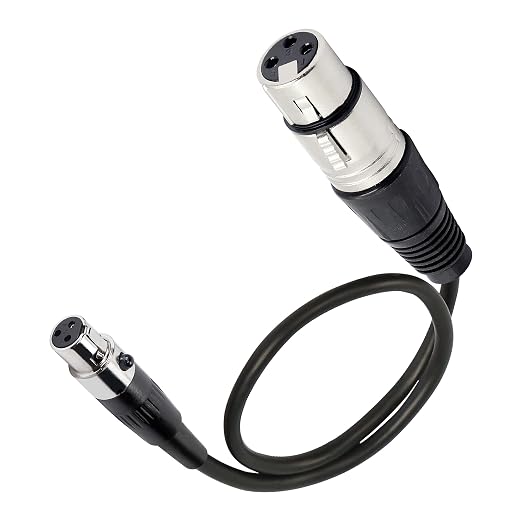 XMSJSIY Mini Female XLR to XLR Female Audio Cable Adapter 3 Pin XLR | to Mini 3 Pin XLR Microphone Cable Wire for Lavalier Mic Camera-1 Pcs (Mini XLR Female to XLR Female) by XMSJSIY