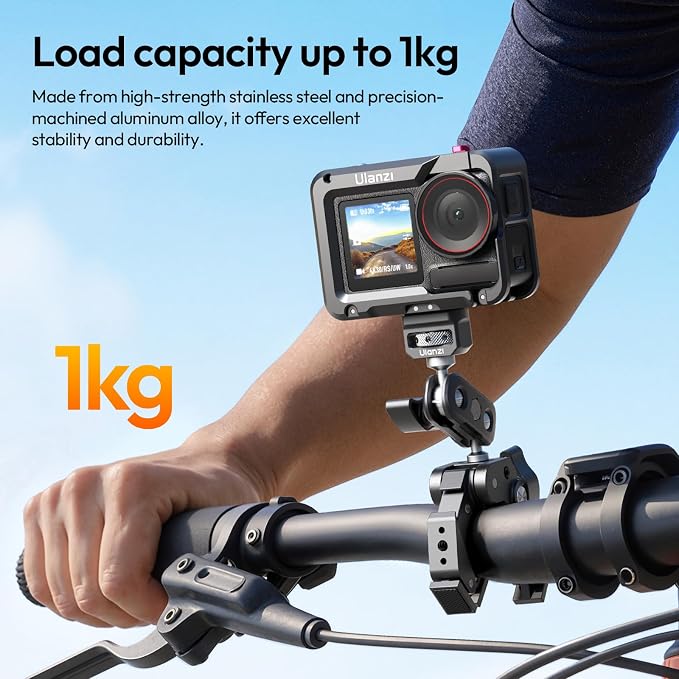 ULANZI CO78 Super Clamp Kit w Magic Arm f Action Cam – 1/4" & ARRI Locating | Pins + Cold Shoe Mount, 3-Jaw & Dual Ball Head Designed for Flexible, Low & High Angle Shot, Load Capacity Within 1kg - Image 6