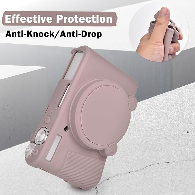 MUZIRI KINOKOO Case for Canon SX740 HS, SX730 HS Camera - Soft Protective Cover Powershot SX740 SX730 HS Silicone Sleeve with Removable Lens Cover - Anti-Slip & Anti-Scratch - Grey - Image 7