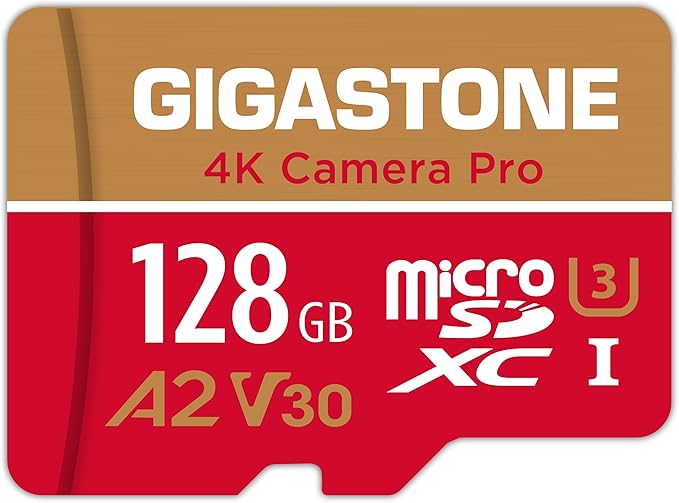 【5-Years Data Recovery】 GIGASTONE 128GB Micro SD Card, 4K Video Recording for GoPro, Action Camera, DJI, Drone, Nintendo-Switch, R/W up to 100/50 MB/s MicroSDXC Memory Card UHS-I U3 A2 V30 C10 by Gigastone