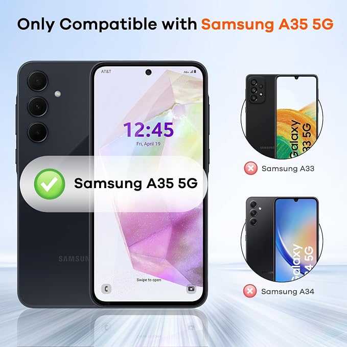 3+3 for Samsung Galaxy A35 5G Privacy Screen Protector Camera Protector | Tempered Glass Camera Lens Protector - Image 2