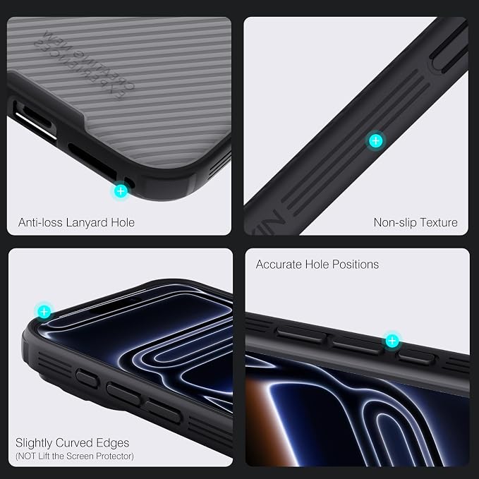 Nillkin Camshield Case for iPhone 17 Pro Max Case, [Built-in Dual Camera Cover][Slim Profile] [Military Grade Drop Protection] Shockproof Bumper Phone Case 6.9 inch 2025 Clear Black - Image 5