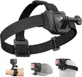 TELESIN Head Strap Mount with Cap Clip, Quick Release Head Belt Mount Compatible with GoPro Max/Hero 13/12/11/10/9/8, Insta360 X5, DJI Osmo Nano Action 5 Pro Action 4 3, AKASO and Most Action Cameras by telesin