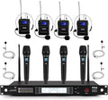 Pyle 8 Channel UHF Wireless Microphone System with 4 Handheld, 4 Lavalier & 4 Headset Microphones, 300 Ft Range & Rack Mount Receiver for Church, Conferences & Live Events by PyleUSA