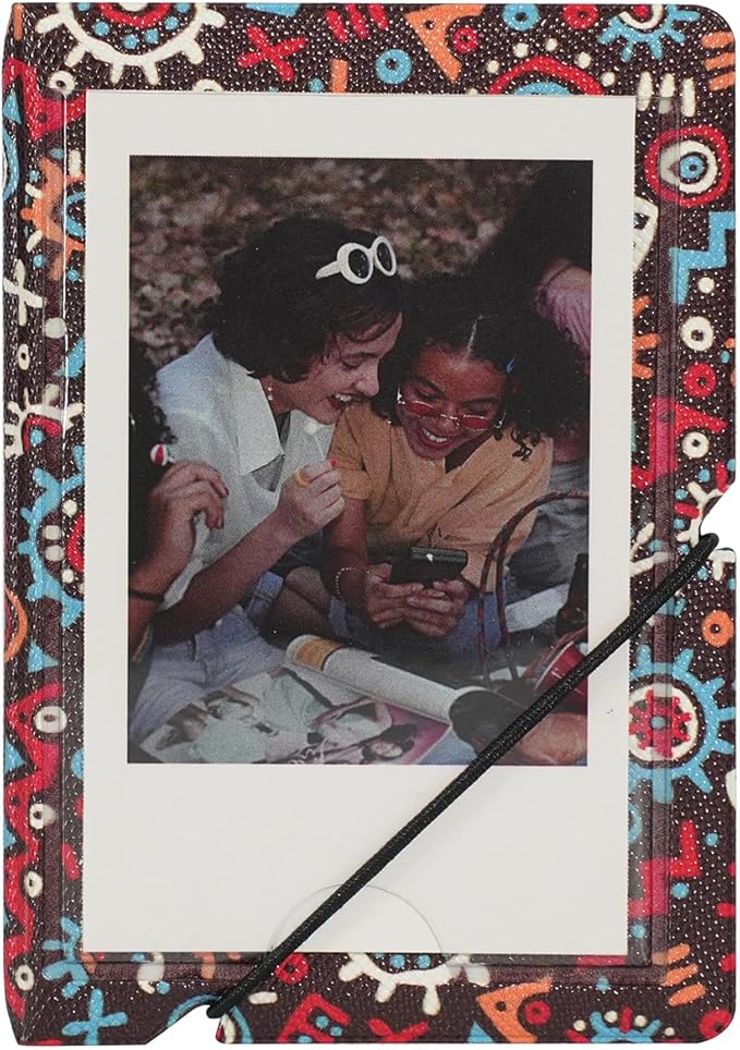 2x3 Instax Mini Photo Album, 28 Pockets. Simple Ethnic, 1PK | Portable Wallet Size Album Stores 2x3 inch Instant Photos. Fits Polaroid, Instax Mini, Kodak Mini Prints and Zink. by GoldbarleyDesign