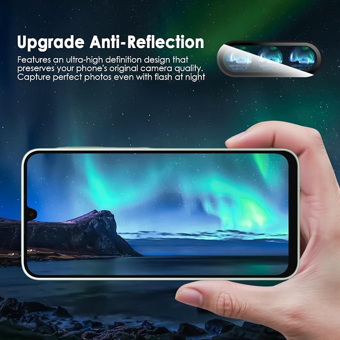 Camera Lens Protector for Samsung Galaxy A26 & A36 & A56, Black | AR+AF, 9H Tempered Glass, Individual Metal Ring, Anti Glare, Fall Protection, Camera Screen Cover - Image 5