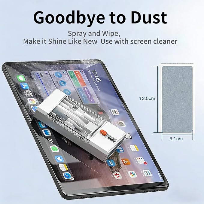 22 in 1 Multifunctional Cleaner Kit for AirPods and Electronic Devices, Keyboard, Laptop for iPad, iPhone, Camera, Earbuds, with Retractable Brush, Keycap Puller, Spray & Microfiber Cloth - Image 6