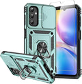 for Samsung Galaxy A14 5G Case with Screen Protector & Camera Lens Cover, [Military Grade] 16FT Drop Tested, Magnetic Kickstand Rugged Shockproof Protective Case for Galaxy A14 5G, Green by SKMY