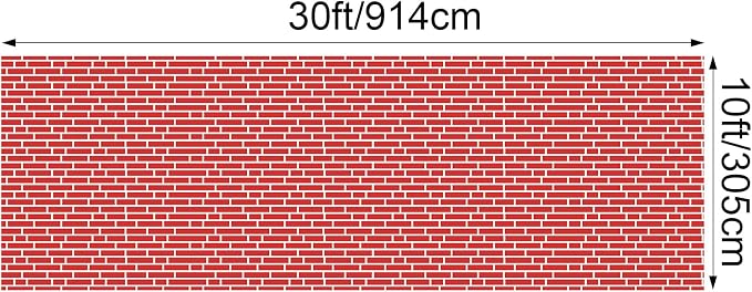 10 x 30 ft Red Brick Wall Backdrop Fabric Brick Photo Background | Large Polyester Brick Backdrop Cover for Photoshoot Home Fireplace Decoration, Newborn Birthday Party Decor - Image 2