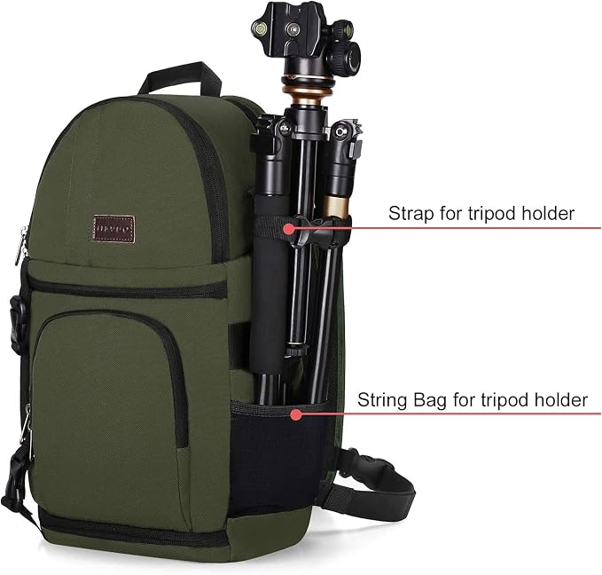 MOSISO Camera Sling Bag, DSLR/SLR/Mirrorless Camera Case Camera Backpack | Shockproof Photography Bag with Tripod Holder&Removable Modular Inserts Compatible with Canon/Nikon/Sony/Fuji, Army Green - Image 3