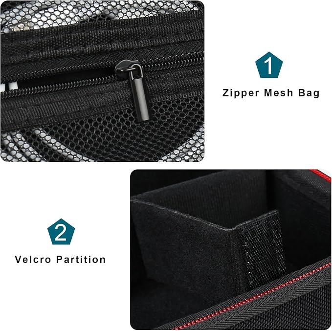 Canboc Carrying Case for Sony ZV-1F/ ZV-1/ ZV-1 II Digital Camera, Black | Vlogger Accessory Kit Tripod Travel Storage Bag with Strap, Mesh Pocket fit Cable (Case Only) - Image 6
