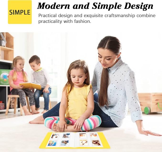 256-pocket Instant Photo Album for Fujifilm Instax mini Photo Yellow | Album Book for PoIaroid Instant Camera, for Wedding Anniversary Birthday Travel Memories, Keep Your Unique Memories Safe - Image 7