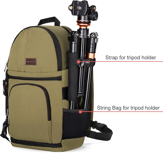 MOSISO Camera Sling Bag, DSLR/SLR/Mirrorless Camera Case Camera Backpack | Shockproof Photography Bag with Tripod Holder&Removable Modular Inserts Compatible with Canon/Nikon/Sony/Fuji, Khaki - Image 3