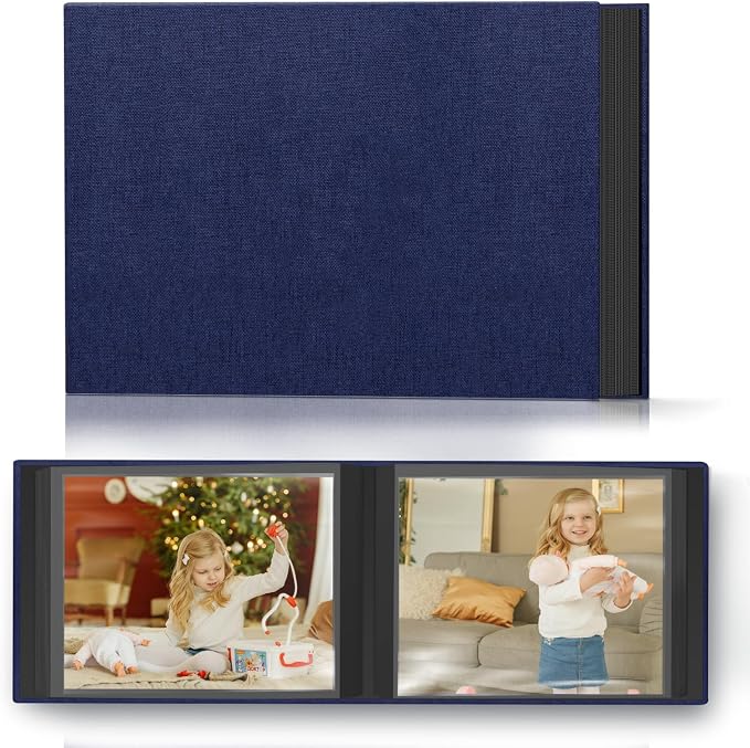 Popotop Photo Album 4x6 48 Pockets for Wedding Gifts,Linen Hardcover Picture Albums for Family Anniversary Baby Vacation Pictures by Popotop