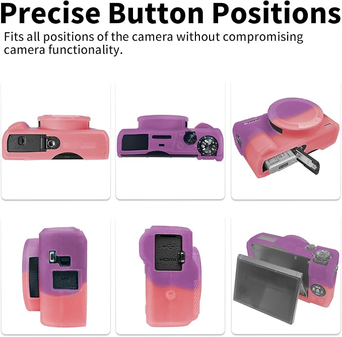 Easy Hood Camera Case Cover for Canon Powershot G7X Mark III (Purple Pink) | With Removable Lens Cover,Soft Silicone Protective Case,Anti-Scratch,Slim Fit,Enhanced Grip,Lightweight Camera Accessories - Image 5