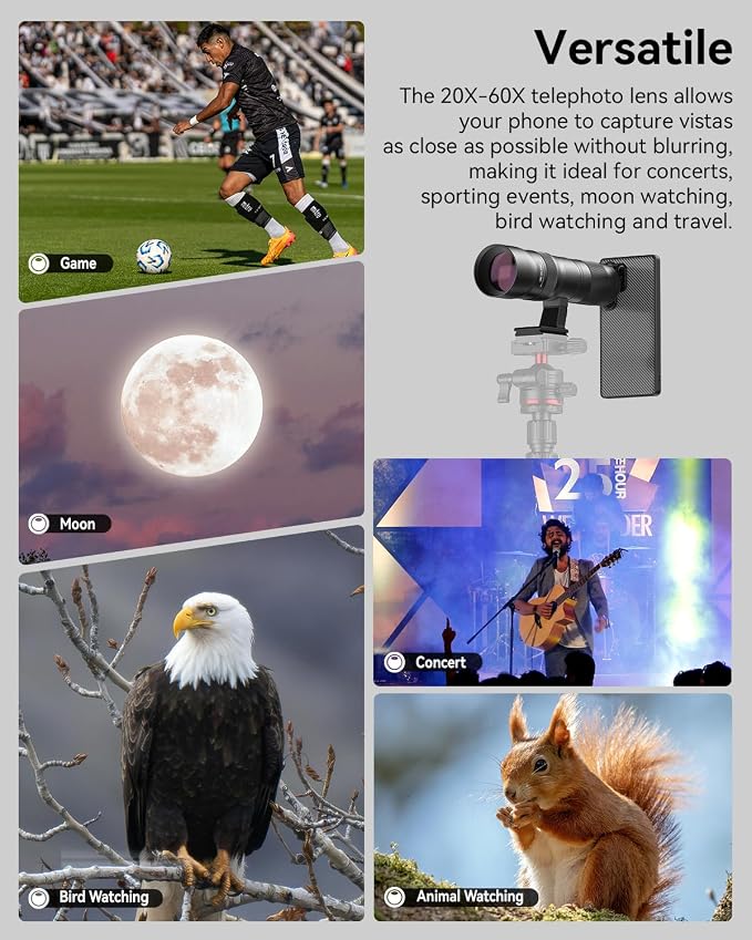 20-60X Zoom Telephoto Lens for Samsung S25 Ultra, Evil Eye High Power HD Telephoto Phone Lens with Phone Case - Image 2