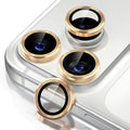 Misea Compatible for iPhone 17 Pro/iPhone 17 Pro Max Camera Lens Protector | 9H Tempered Glass Ultra HD Bling Camera Screen Protector Cover Metal Individual Ring Decoration Accessories, Gold by Misea