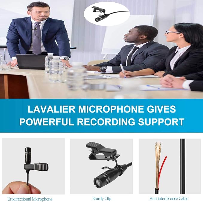 Lavalier Microphone Lapel Microphone Compatible with Shure Wireless Transmitter - Unidirectional Condenser Mic - Mini XLR TA4F Plug - Image 3