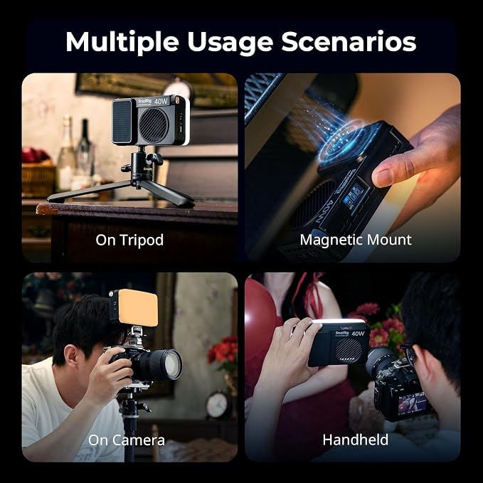 SmallRig RM 40C Portable RGB LED Video Light, Mini Camera Fill Light | 2500K-10000K CRI 96 TLCI 99, 4800mAh, LCD Display, for TikTok YouTube Content Creators Photographer Gifts - 5359 - Image 8