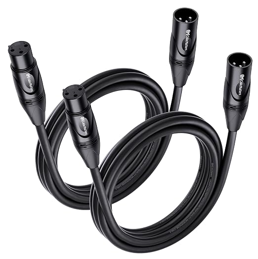 Cable Matters 2-Pack Premium XLR to XLR Cable, Microphone Cable, M-F, 6ft | Mic Cable, Male to Female, 21 AWG Oxygen-Free Copper (OFC), Black by CableMatters