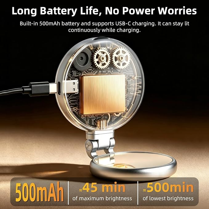 AFAITH C03 Magnetic Selfie Light, LED Phone Ring Light for iPhone MagSafe | 2700K-7500K CRI 97+, 3 Color Modes, Built-in Mirror, 360° Rotatable, Extendable, for Selfies Video Recording Makeup Vlog - Image 7