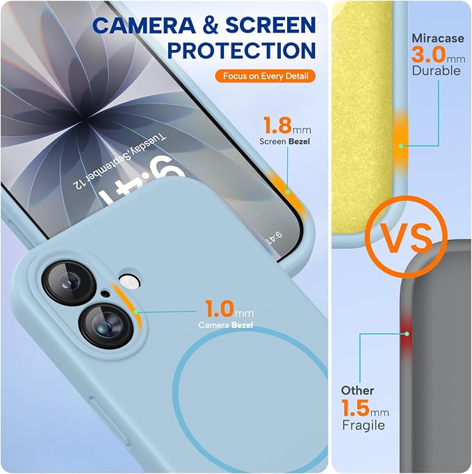 Miracase Silicone & Magnetic for iPhone 17 Case, Clove Purple | Compatible with MagSafe, Silicone Camera Control Cover, Soft Microfiber Lining, Shockproof Drop Protection Phone Case for 17 - Image 3