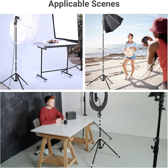 NEEWER Carbon Fiber Tripod Stand w Reversible Legs, 35"-102" Portable Lightweight Photography Light Stand for Strobe Softbox Ring Light Action Cam DSLR Streaming Recording, 6.6lb/3kg Max Load, ST260C - Image 9