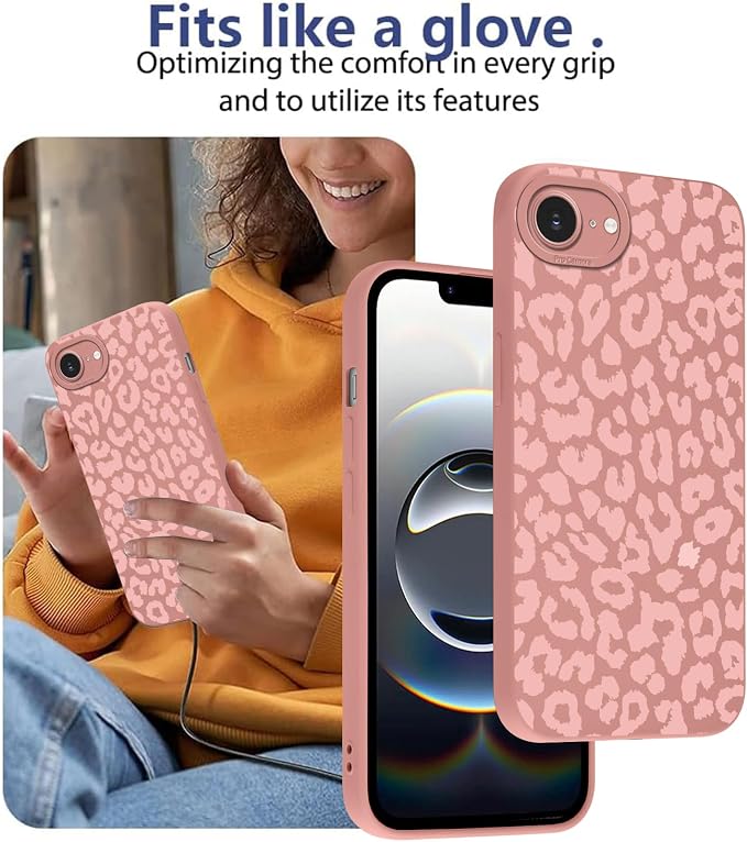 Cute Pink Cheetah Print Phone Case for iPhone 16e / 17e 6.1" | Aesthetic Leopard Pattern Design Cover Full Camera Lens Protective Shockproof Soft Slim TPU Funda for Women Girls - Image 7